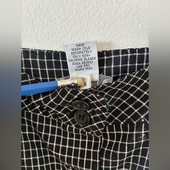 Ann Taylor LOFT 100% Linen Black and White Check Midi Dress - Size 6 - Picture 8 of 9